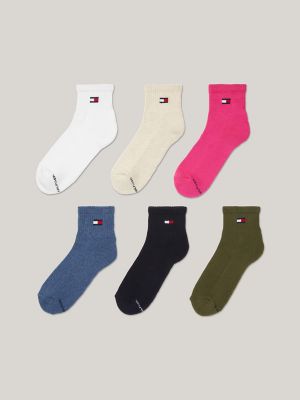 Quarter Top Sock 6-Pack, Pink Passion/Multi