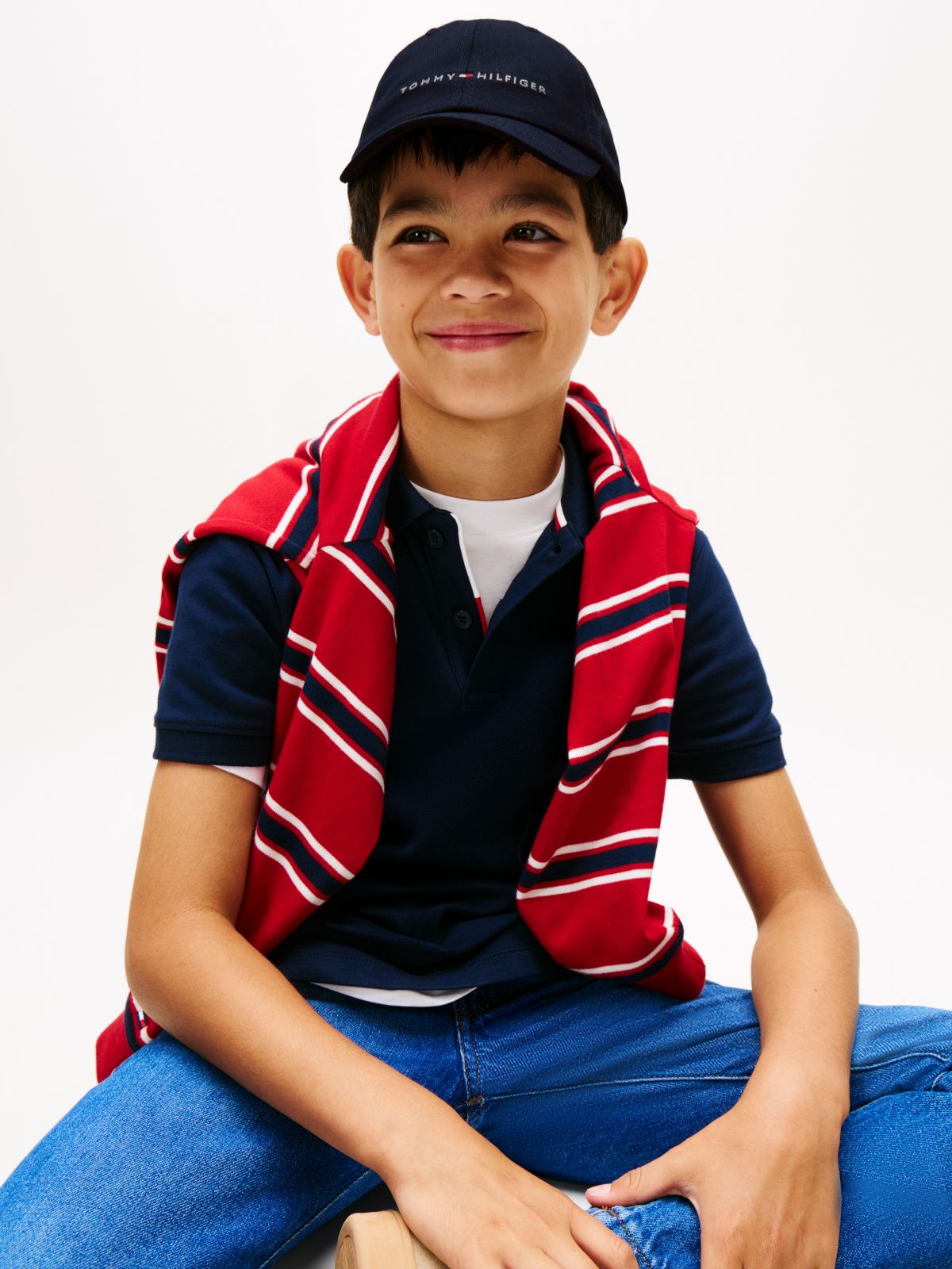 Babies' Tommy Logo Baseball Cap — Navy