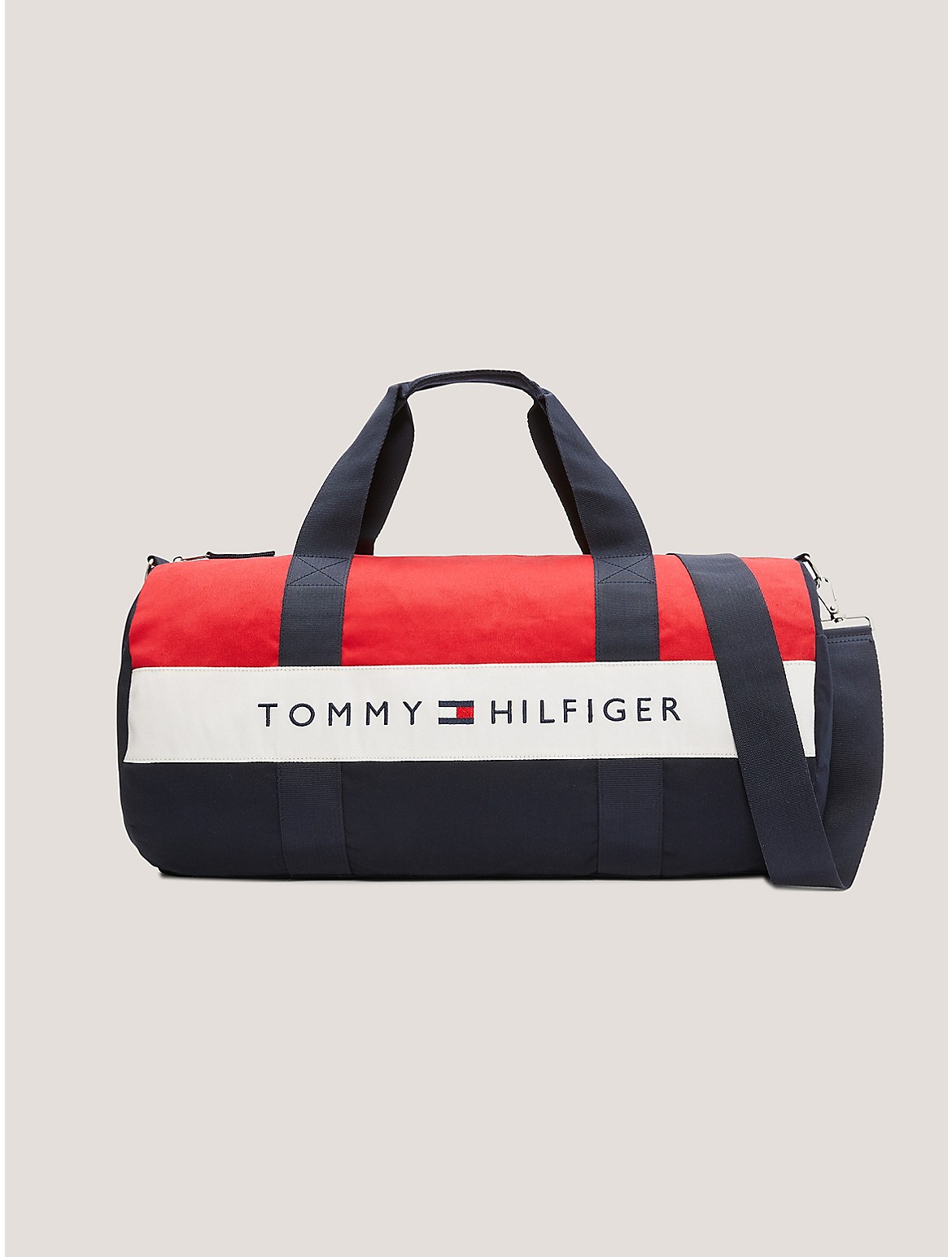 Tommy Hilfiger Men's Tommy Logo Colorblock Canvas Duffle Bag