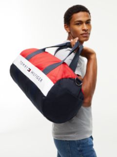 Tommy Logo Colorblock Canvas Duffel Bag — Navy / Red / White 2