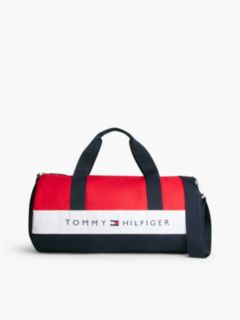 Tommy Logo Colorblock Canvas Duffel Bag — Navy / Red / White 1