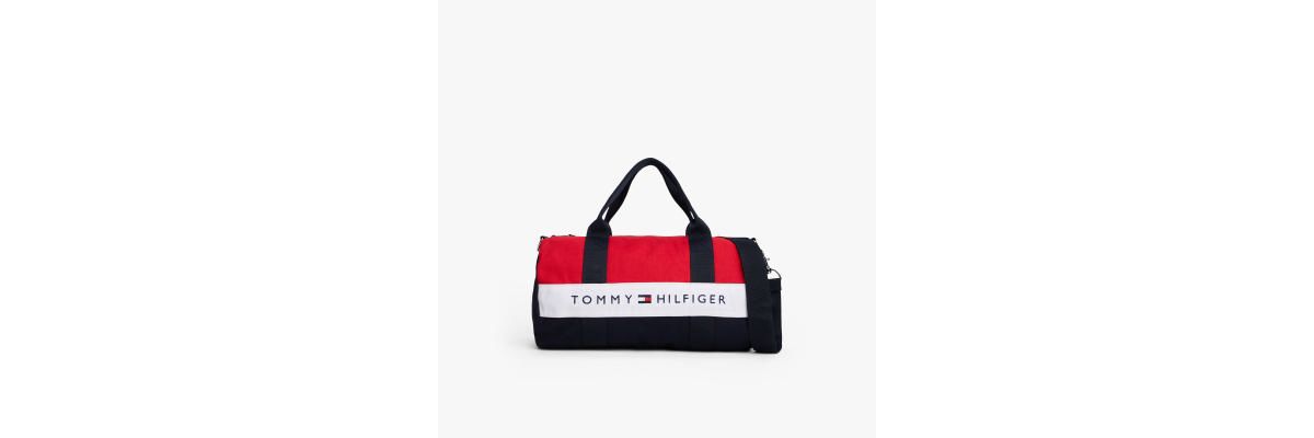 Kids' Canvas Duffle Bag — Navy/Red/White