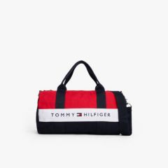 Kids' Canvas Duffle Bag — Navy/Red/White 1