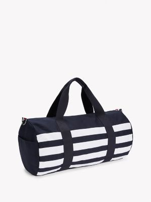 Tommy Nautical Stripe Duffel Bag, Sky Captain / White