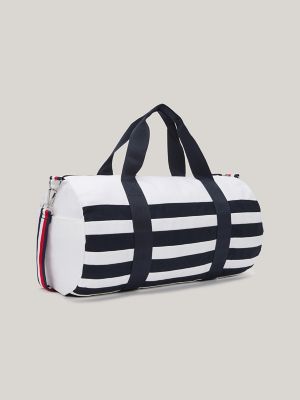 Tommy Nautical Stripe Duffel Bag, Navy/White