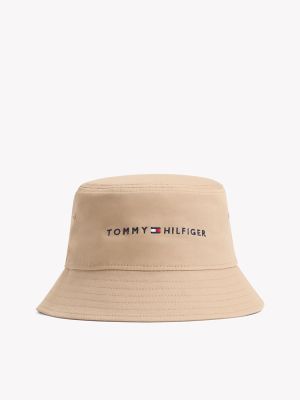 Tommy Logo Bucket Hat, Beige