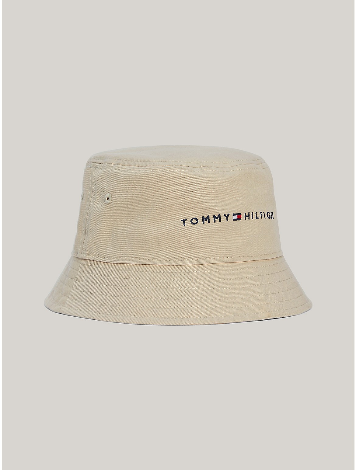 Tommy Hilfiger Tommy Logo Bucket Hat In Stone As Core