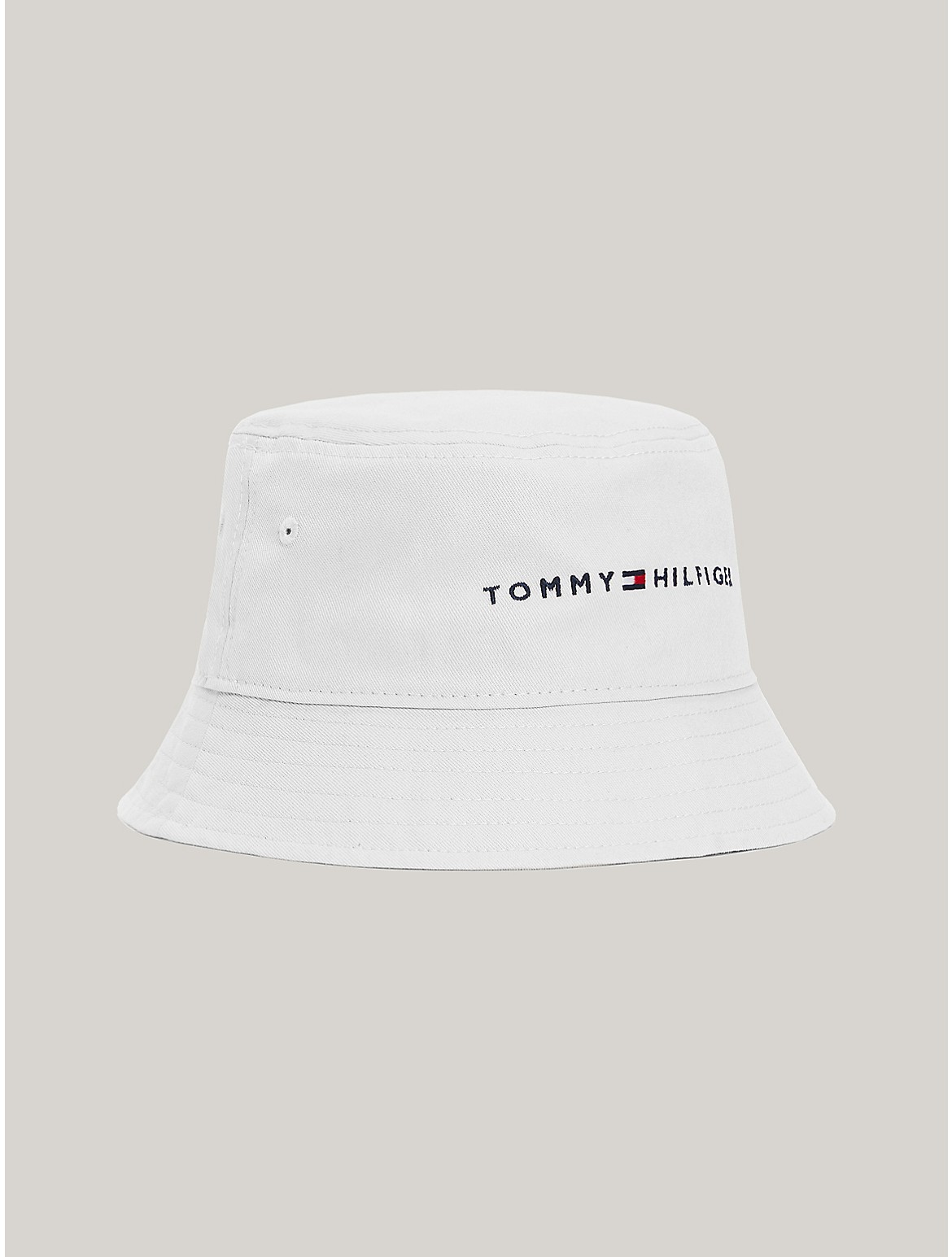 Tommy Hilfiger Tommy Logo Bucket Hat In Classic White