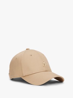 Monogram Plaque Baseball Cap, Beige