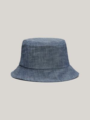 Tommy Logo Chambray Bucket Hat, Chambray