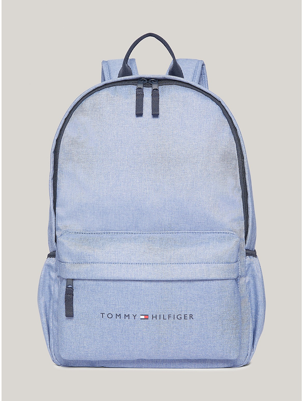 Tommy Hilfiger Tommy Logo Chambray Oversized Backpack In Blue
