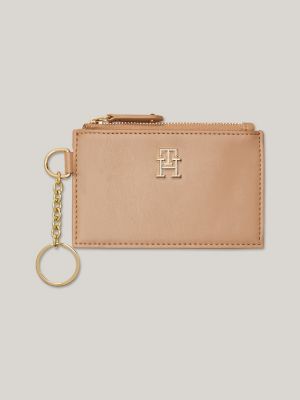 Monogram Zip Coin Purse and ID Wallet, Basket Brown