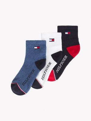 Kids' Monotype Quarter-Top Sock 3-Pack, Blue Heather / Multi