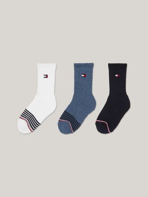 Kids' Logo Crew Sock 3-Pack, Lucent White/Multi