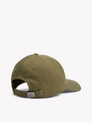 Embroidered Tommy Logo Baseball Cap, Deep Lichen Green