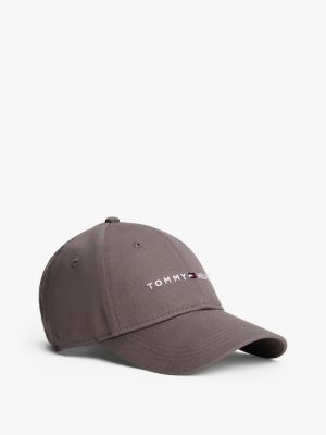 Embroidered Tommy Logo Baseball Cap, Dark Grey