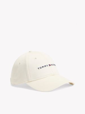 Embroidered Tommy Logo Baseball Cap, Vanilla