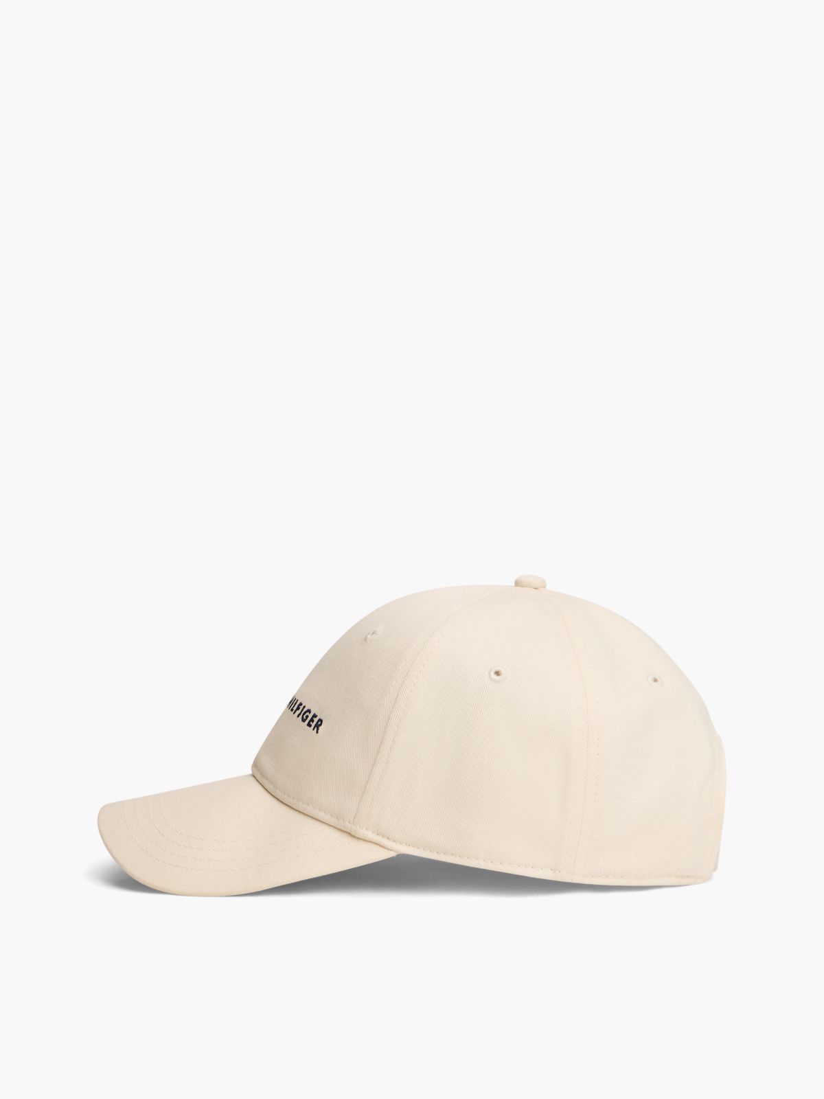 Embroidered Tommy Logo Baseball Cap — Vanilla