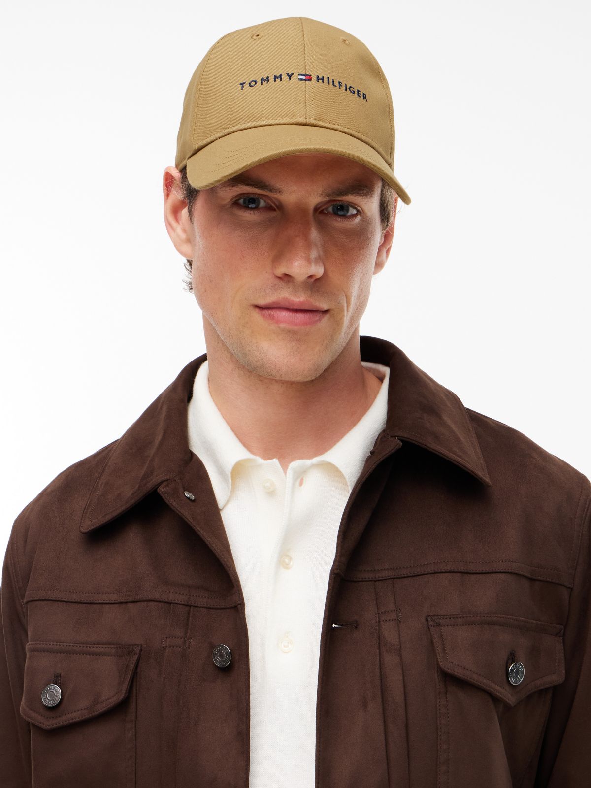 Embroidered Tommy Logo Baseball Cap — Dark Dune