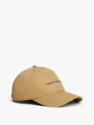 Embroidered Tommy Logo Baseball Cap, Dark Dune
