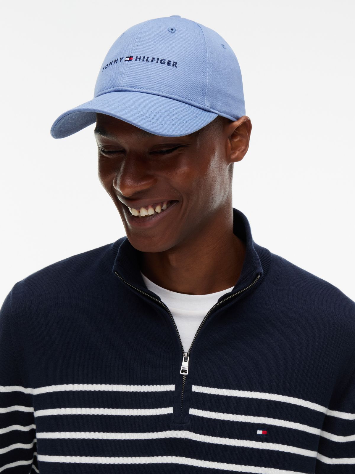 Embroidered Tommy Logo Baseball Cap — Washed Ink