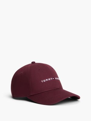 Embroidered Tommy Logo Baseball Cap, Burgundy