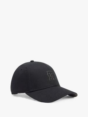 Embroidered Monogram Baseball Cap, Deep Black