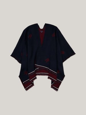 Monogram Cape, Navy/Deep Rouge