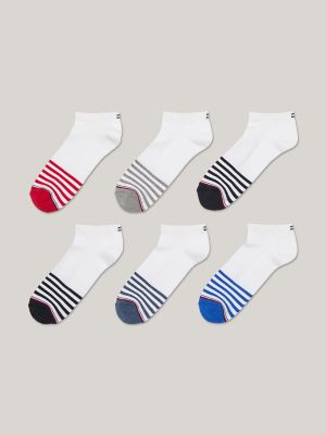 Stripe Athletic Ankle Sock 6-Pack, Lucent White / Multi
