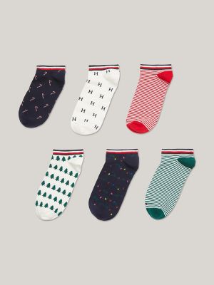 Holiday Print Ankle Sock 6 Pack Tommy Hilfiger