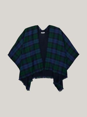Black Watch Plaid Cape, Navy / Multi