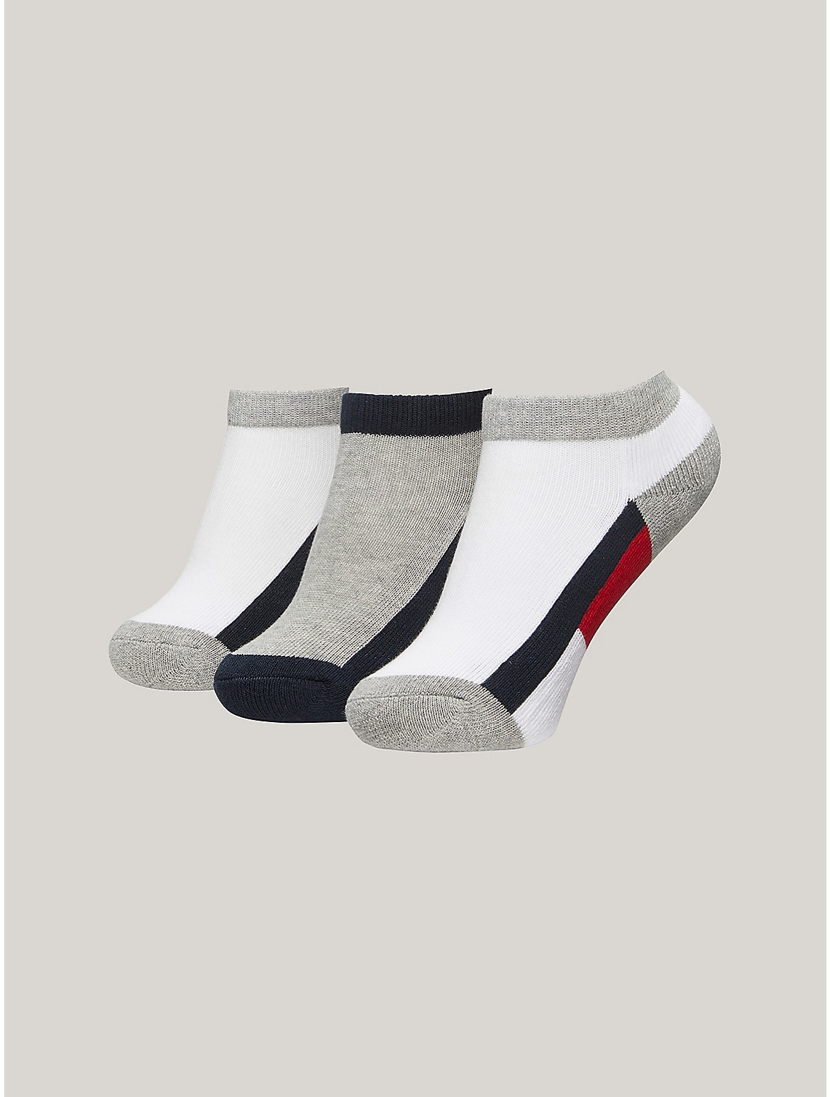 Tommy Hilfiger Boys' Kids' Ankle Sock 3-Pack - White - L