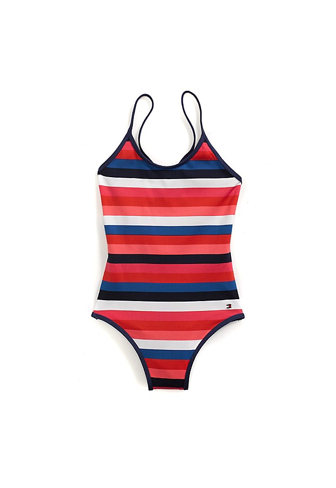Tommy Hilfiger Big Girl's Stripe Swim Suit | eBay
