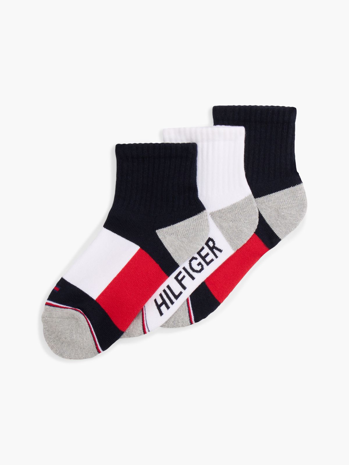 Kids' Quarter-Top Athletic Sock 3-Pack — Multi