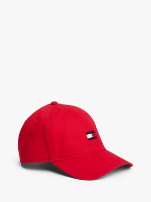Kids' Embroidered Flag Logo Baseball Cap, Apple Red