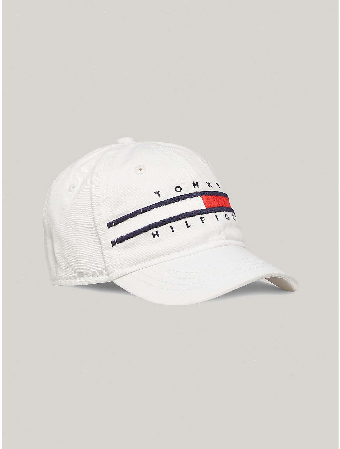 Tommy Hilfiger Kids' Flag Stripe Logo Baseball Cap - White - S
