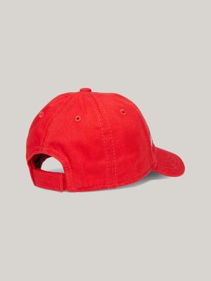 Kids' Flag Stripe Logo Baseball Cap, Apple Red