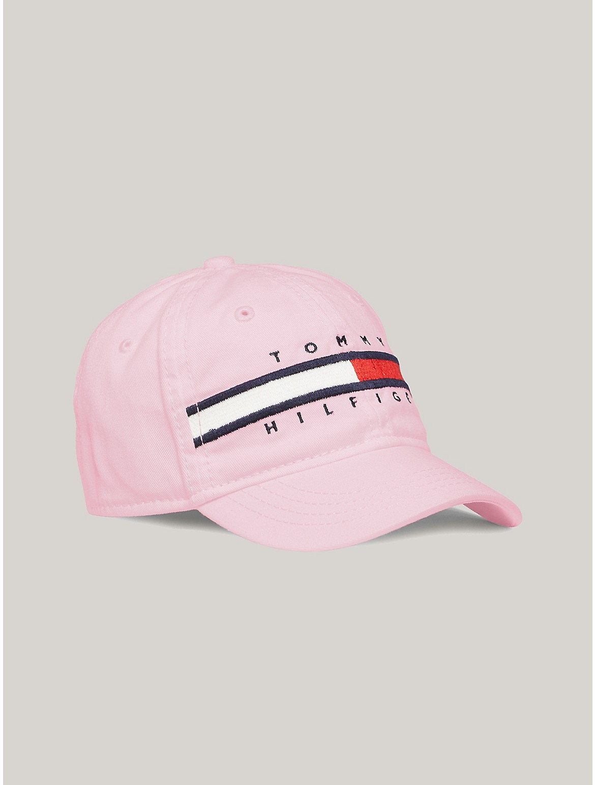 Tommy Hilfiger Girls' Kids' Flag Stripe Logo Baseball Cap - Pink - 8-10