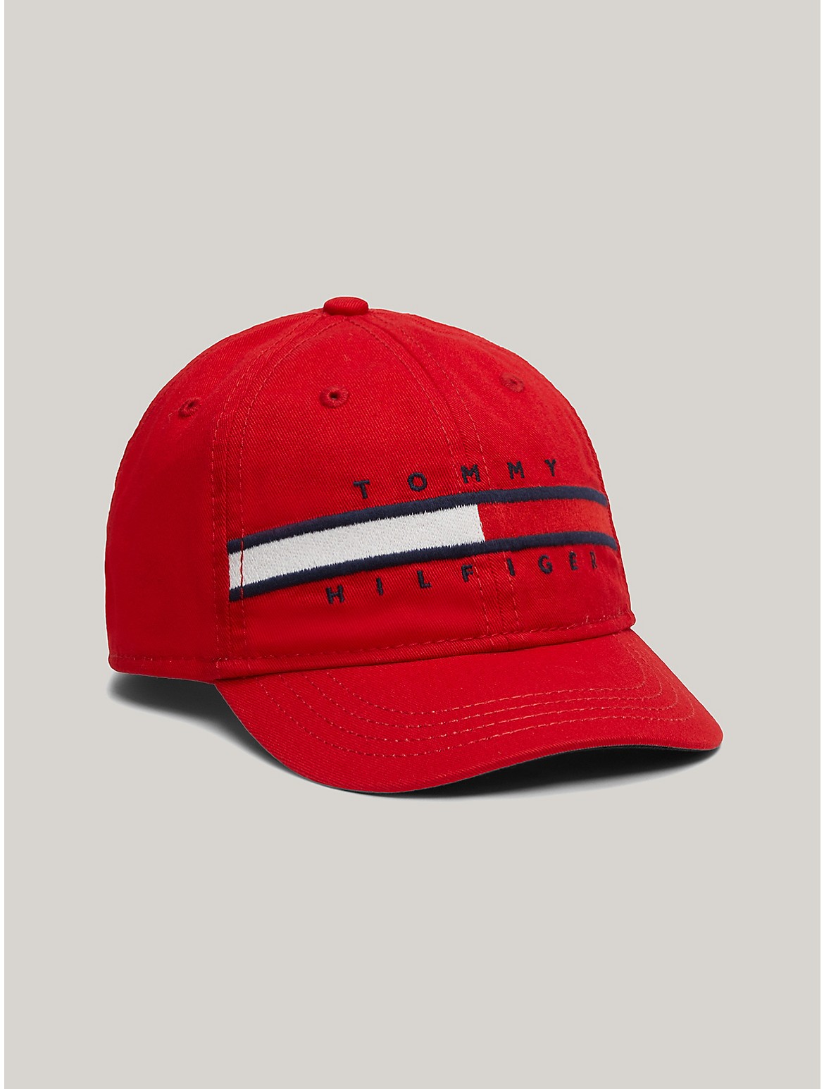 Tommy Hilfiger Babies' Flag Stripe Logo Baseball Cap - Red - 12-18M