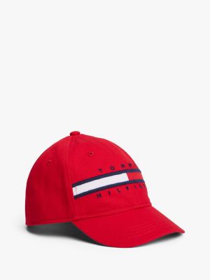 Babies' Flag Stripe Logo Baseball Cap, Apple Red