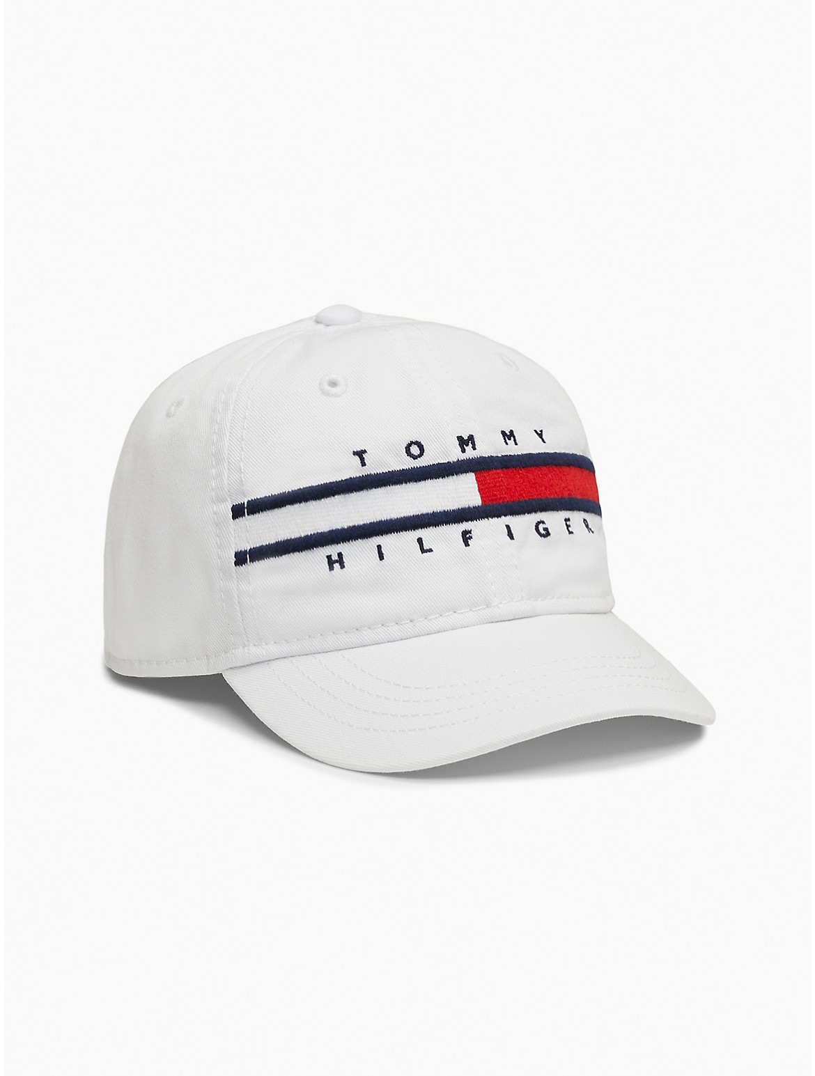 Tommy Hilfiger Babies' Flag Stripe Logo Baseball Cap - White - 12-18M