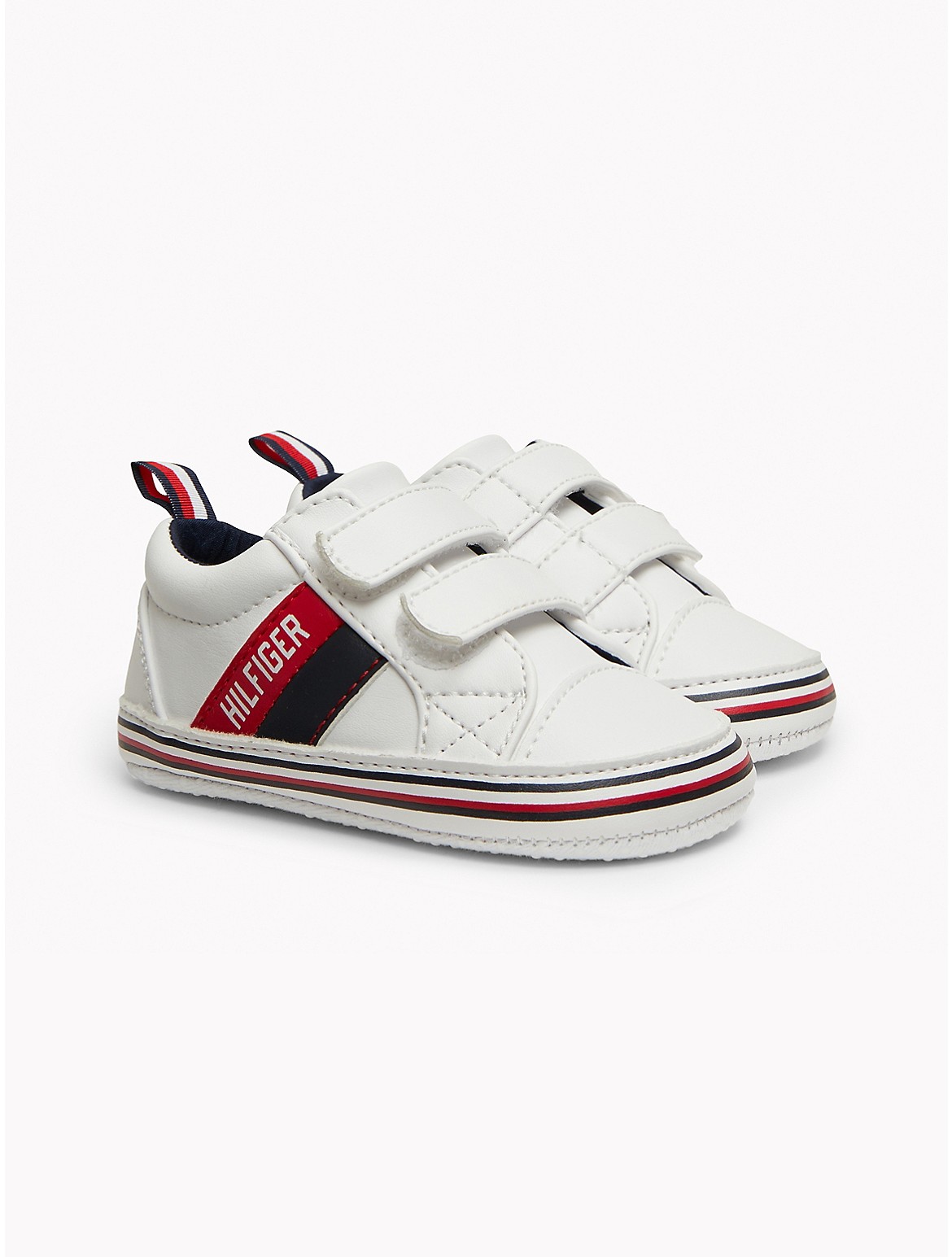 Tommy Hilfiger Boys' Babies' Signature Stripe Sneaker - White - 4