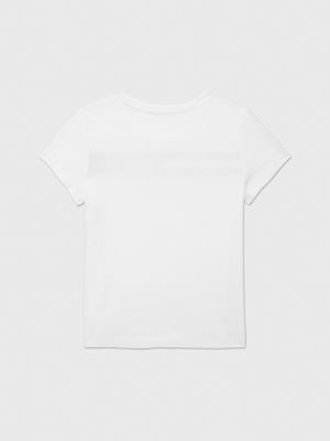 Kids' Embroidered Flag Logo T-Shirt, Fresh White