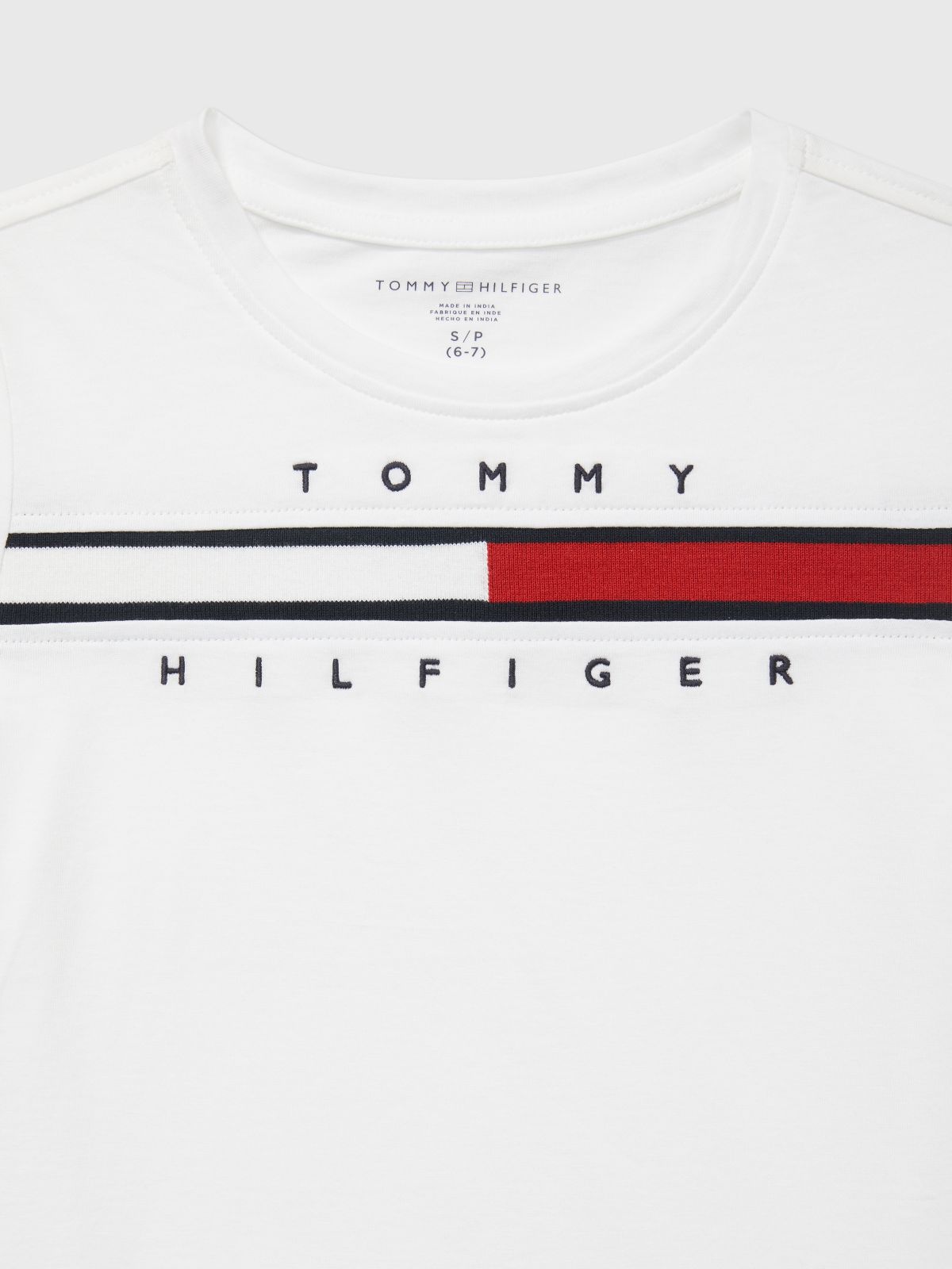 Kids' Embroidered Flag Logo T-Shirt — Fresh White