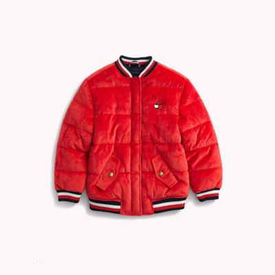tommy hilfiger red bomber jacket