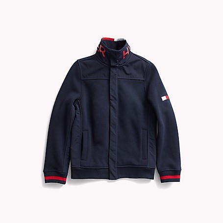 Tommy Hilfiger Boy's Adaptive Mockneck Sweater, Peacoat, one size