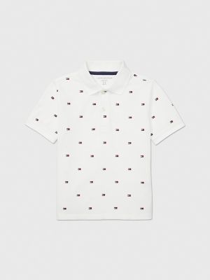 Kids' Flag Polo, Fresh White