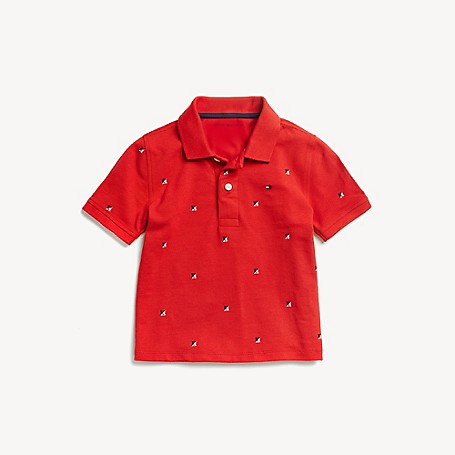 Tommy Hilfiger Boy's Adaptive H Polo, Racing Red, one size