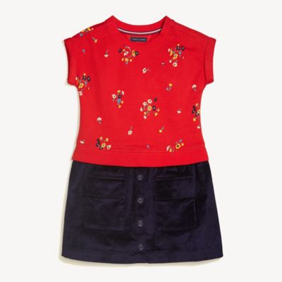 tommy hilfiger red floral dress