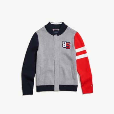 Tommy Hilfiger Boy's Adaptive 85 Sweater Academy Grey Heather - S